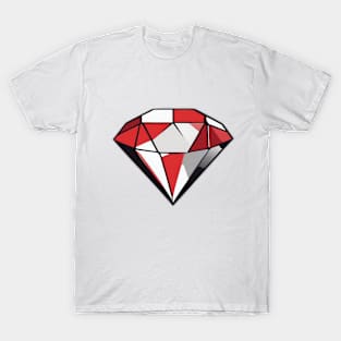 Geometric Diamond Design in Red and White No. 643 T-Shirt